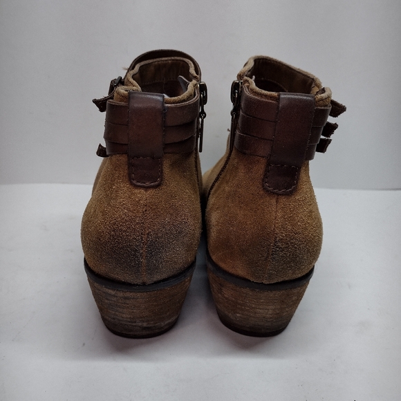 Clarks Collection Ankle Boots Women 8 M Brown Leather Block Heel 3 Strap 20701 - Picture 6 of 11